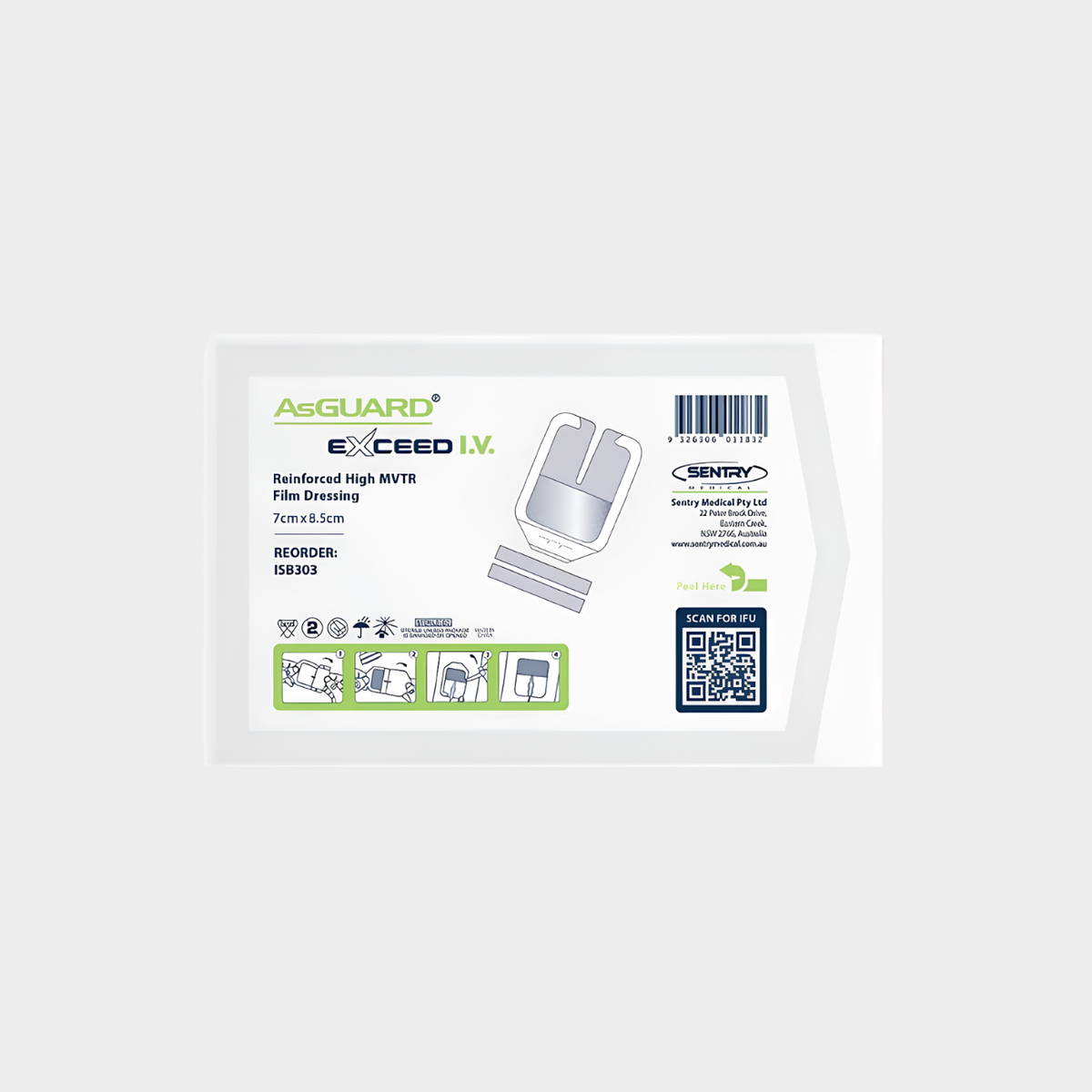 AsGUARD Exceed IV Film Dressing 7cm x 8.5cm