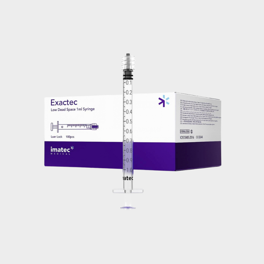 Exactec 1ml Low Dead Space Luer Lock Syringes